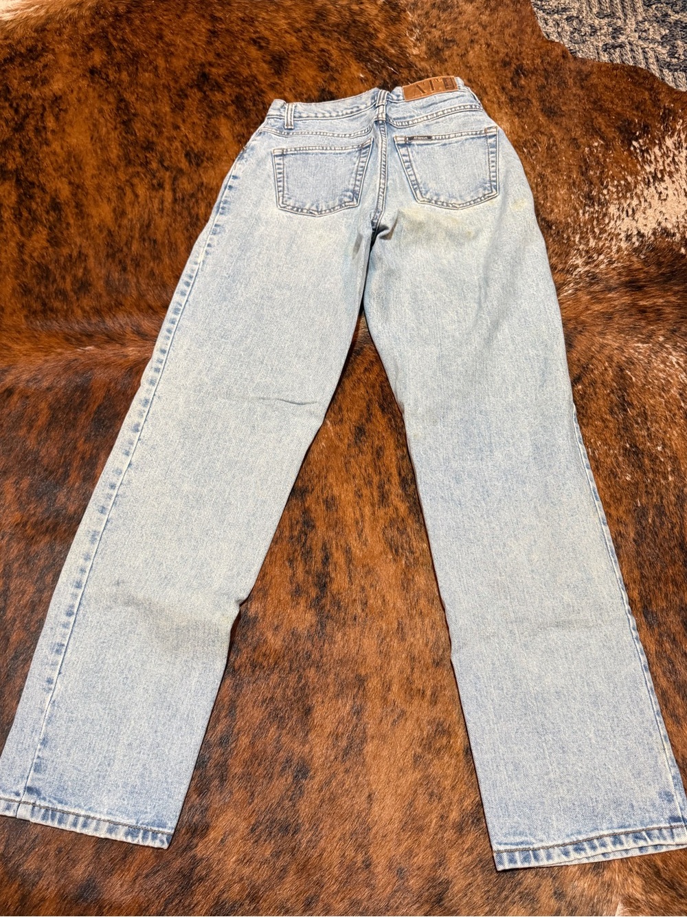 Vintage AT Denim Mom Jeans Womens 2R Light Wash Blue High Rise Straight Leg 90s - Picture 3 of 7